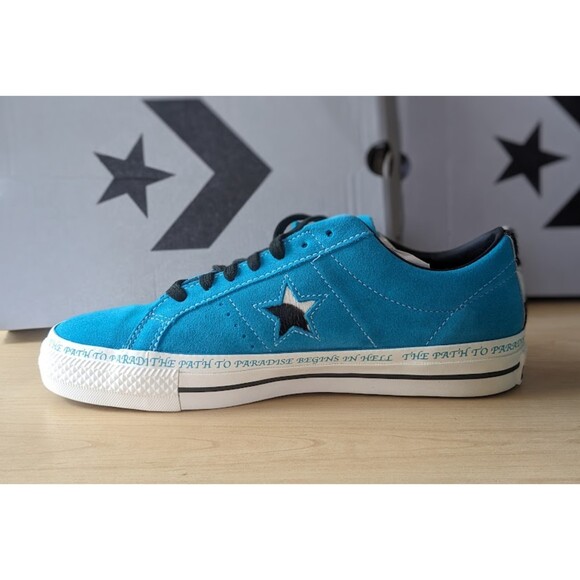 Converse Sean Pablo One Star Pro x Paradise Rapid Teal Unisex Suede Shoes W9.5 - Picture 8 of 14